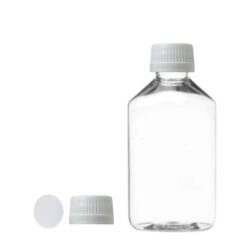 Botella 250 ml PET Transparente con Tapón Blanco con Disco (28/410) - Botellas PET