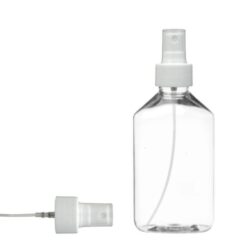 Botella 250 ml PET Transparente con Vaporizador Blanco (28/410) - Botellas PET