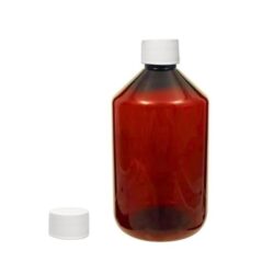Botella 500 ml PET Topacio Hombro Cónico con Tapón Blanco Sin Disco (28/410) - Botellas PET