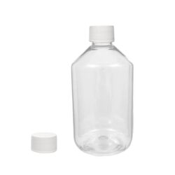 Botella 500 ml PET Transparente con Tapón Blanco Sin Disco (28/410) - Botellas PET