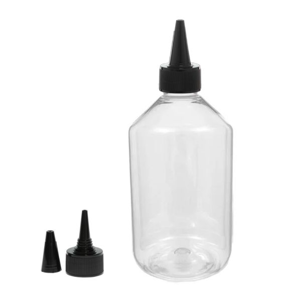 Botella 500 ml PET Transparente con Tapón Cánula Negro con Capuchón de Rosca (28/410) - Botellas PET