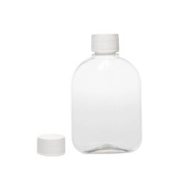 Botella 250 ml PET Petaca Transparente con Tapón Blanco Sin Disco (28/410) - Botellas PET