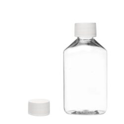 Botella 250 ml PET Transparente con Tapón Blanco Sin Disco (28/410) - Botellas PET