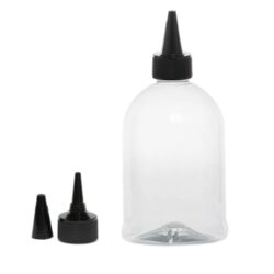 Botella 500 ml PET Campana Transparente con Tapón Cánula Negro (28/410) - Botellas PET