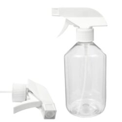 Botella 500 ml PET Transparente con Spray Pistola Blanco (28/410) - Botellas PET