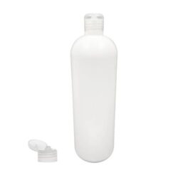 Botella 1.000 ml HDPE Blanco Hombro Curvo con Tapón Bisagra Traslúcido (28/410) - Botellas