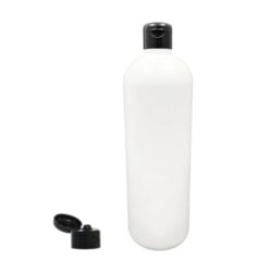 Botella 1.000 ml HDPE Blanco Hombro Curvo con Tapón Bisagra Negro (28/410) - Botellas