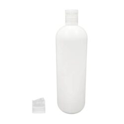 Botella 1.000 ml HDPE Blanco Hombro Curvo con Tapón Disc-Top Traslúcido (28/410) - Botellas