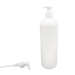 Botella 1.000 ml HDPE Blanco Hombro Curvo con Dosificador Blanco Ancho (28/410) - Botellas