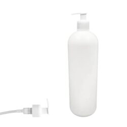 Botella 1.000 ml HDPE Blanco Hombro Curvo con Dosificador Blanco Estrecho (28/410) - Botellas