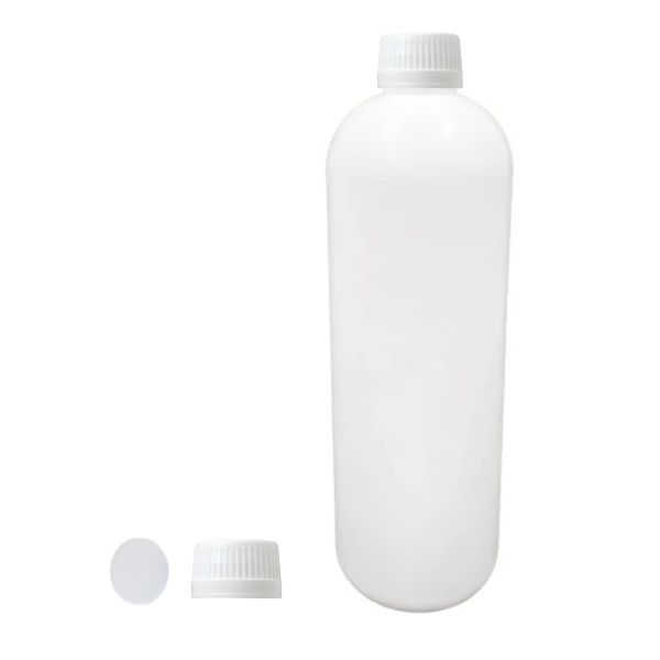 Botella 1.000 ml HDPE Blanca Hombro Curvo con Tapón Blanco con Disco (28/410) - Botellas