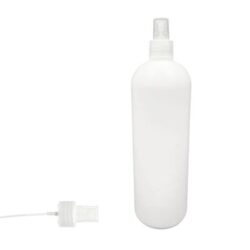 Botella 1.000 ml HDPE Blanco Hombro Curvo con Tapón Vaporizador Traslúcido (28/410) - Botellas