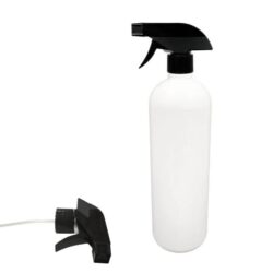 Botella 1.000 ml HDPE Blanco Hombro Curvo con Tapón Vaporizador Pistola Negro (28/410) - Botellas