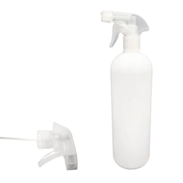 Botella 1.000 ml HDPE Blanco Hombro Curvo con Tapón Vaporizador Pistola Traslúcido (28/410) - Botellas