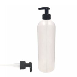 Botella 1.000 ml HDPE Traslucido Hombro Curvo con Dosificador Negro Ancho (28/410) - Botellas