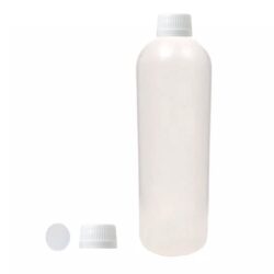 Botella 1.000 ml HDPE Traslucida Hombro Curvo con Tapón Blanco con Disco (28/410) - Botellas