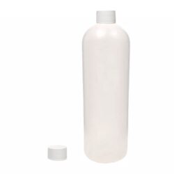 Botella 1.000 ml HDPE Traslucida Hombro Curvo con Tapón Blanco Sin Disco (28/410) - Botellas