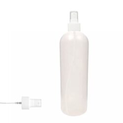 Botella 1.000 ml HDPE Traslucido Hombro Curvo con Tapón Vaporizador Blanco (28/410) - Botellas