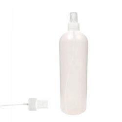 Botella 1.000 ml HDPE Traslucida Hombro Curvo con Tapón Vaporizador Traslúcido (28/410) - Botellas