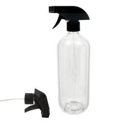Botella 1.000 ml PET Transparente Hombro Curvo con Pistola Trigger Negro (28/410) - Botellas