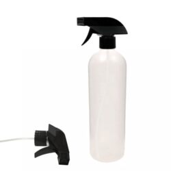 Botella 1.000 ml HDPE Traslúcido Hombro Curvo con Tapón Vaporizador Pistola Negro (28/410) - Botellas