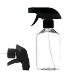Botella 250 ml PET Transparente con Pistola Trigger Negro (28/410) - Botellas PET