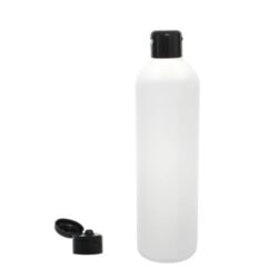 Botella 500 ml HDPE Blanco Hombro Curvo Bisagra Negro (28/410) - Botellas