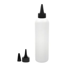 Botella 500 ml HDPE Traslucido Hombro Curvo Cánula Negra (28/410) - Botellas