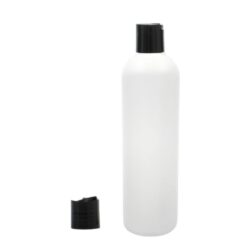 Botella 500 ml HDPE Blanco Hombro Curvo Disc Top Negro (28/410) - Botellas