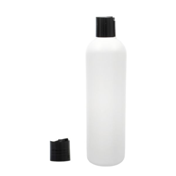Botella 500 ml HDPE Blanco Hombro Curvo Disc Top Negro (28/410) - Botellas