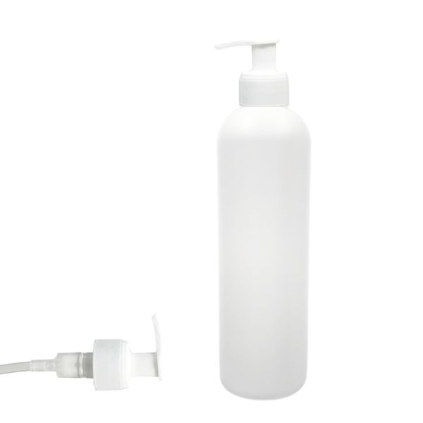 Botella 500 ml HDPE Blanco Hombro Curvo Dosificador Estrecho Blanco (28/410) - Botellas