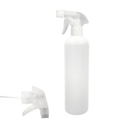 Botella 500 ml HDPE Blanco Hombro Curvo Pistola Spray Traslucido (28/410) - Botellas