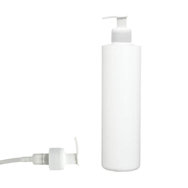 Botella 500 ml HDPE Blanca con Dosificador Estrecho Blanco (28/410) - Botellas