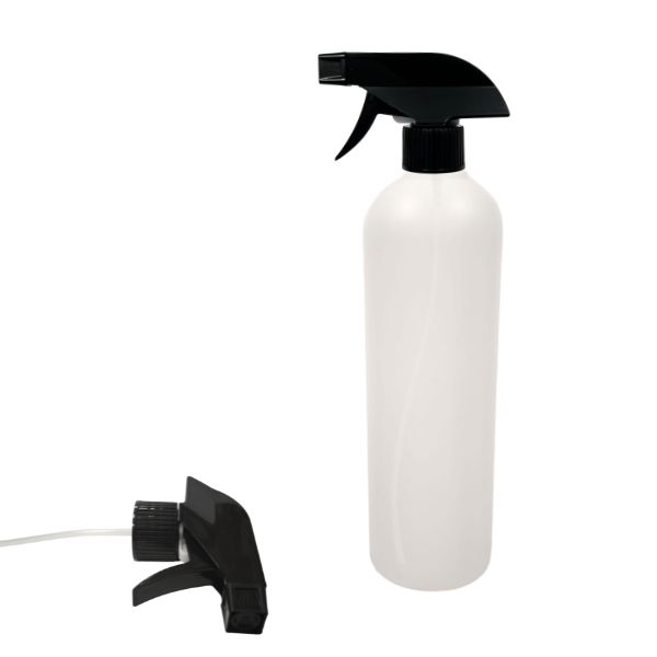 Botella 500 ml HDPE Traslucido Hombro Curvo Pistola Spray Negro (28/410) - Botellas