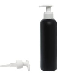 Botella 500 ml HDPE Negro Hombro Curvo Dosificador Ancho Blanco (28/410) - Botellas