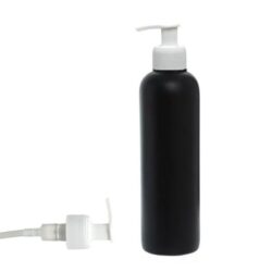 Botella 500 ml HDPE Negro Hombro Curvo Dosificador Estrecho Blanco (28/410) - Botellas