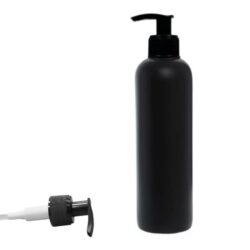 Botella 500 ml HDPE Negro Hombro Curvo Dosificador Estrecho Negro Rayado (28/410) - Botellas