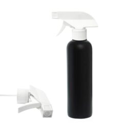 Botella 500 ml HDPE Negro Hombro Curvo Pistola Spray Blanco (28/410) - Botellas