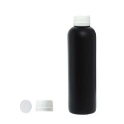Botella 500 ml HDPE Negro Hombro Curvo Tapón Simple con Disco Blanco (28/410) - Botellas