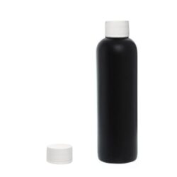 Botella 500 ml HDPE Negro Hombro Curvo Tapón Simple Blanco (28/410) - Botellas