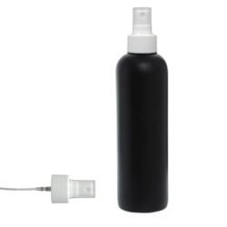 Botella 500 ml HDPE Negro Hombro Curvo Vaporizador Blanco (28/410) - Botellas