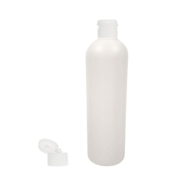 Botella 500 ml HDPE Traslucido Hombro Curvo Bisagra Blanco (28/410) - Botellas