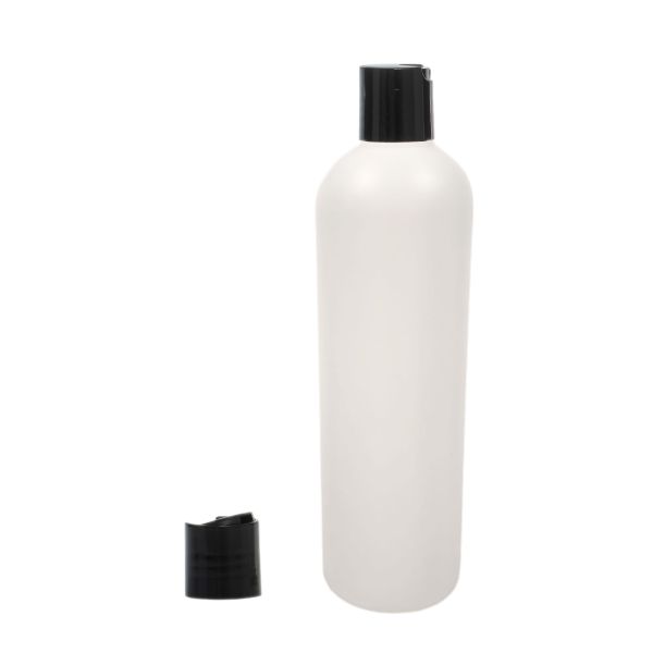 Botella 500 ml HDPE Traslucido Hombro Curvo Disc Top Negro (28/410) - Botellas