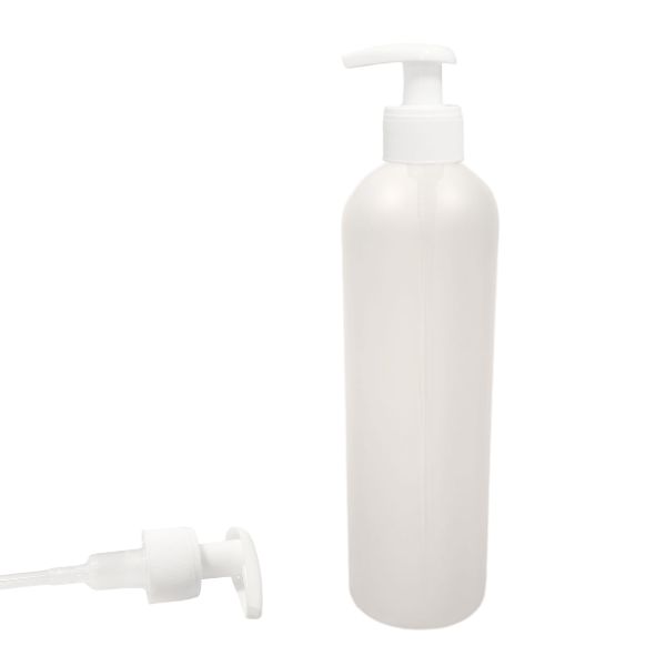 Botella 500 ml HDPE Traslucido Hombro Curvo Dosificador Ancho Blanco (28/410) - Botellas