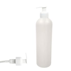 Botella 500 ml HDPE Traslucido Hombro Curvo Dosificador Estrecho Blanco (28/410) - Botellas