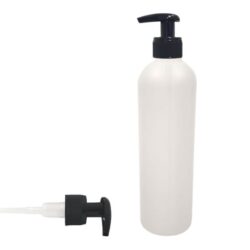 Botella 500 ml HDPE Traslucido Hombro Curvo Dosificador Ancho Negro (28/410) - Botellas