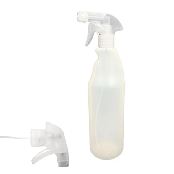botella 750 ml traslucida ergonómica 28 con spray pistola traslucida