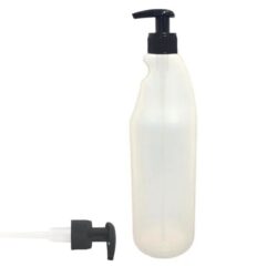 Botella 750 ml HDPE Traslúcido con Dosificador Negro (28/410) - Botellas HDPE