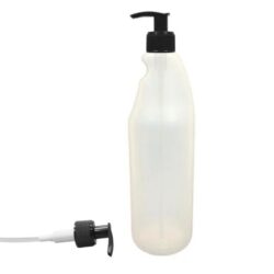 Botella 750 ml HDPE Traslúcido con Dosificador Estrecho Negro (28/410) - Botellas HDPE