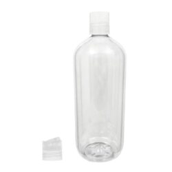 Botella 1.000 ml PET Transparente Hombro Curvo con Tapón Disc-Top Traslúcido (28/410) - Botellas